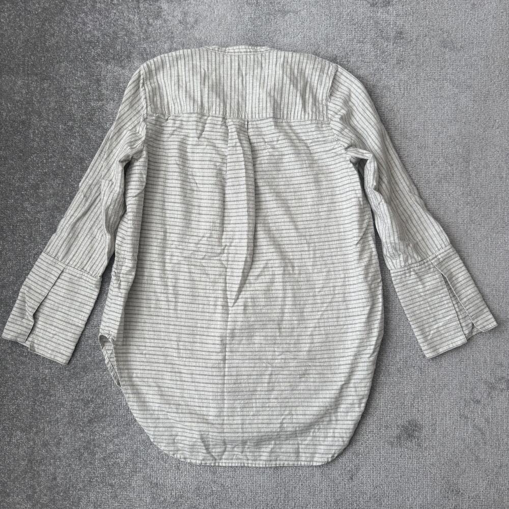 Madewell Shirt Womens Small Gray Striped Split Neck Tunic Lightweight Blouse - Picture 8 of 8